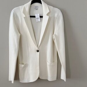 NWT J. Crew Factory schoolboy sweater, blazer size medium. Ivory.
